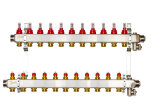 Комплект коллекторов SSM-11F с расходомерами и кронштейнами, 11 контуров