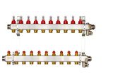 Комплект коллекторов SSM-10F с расходомерами и кронштейнами, 10 контуров